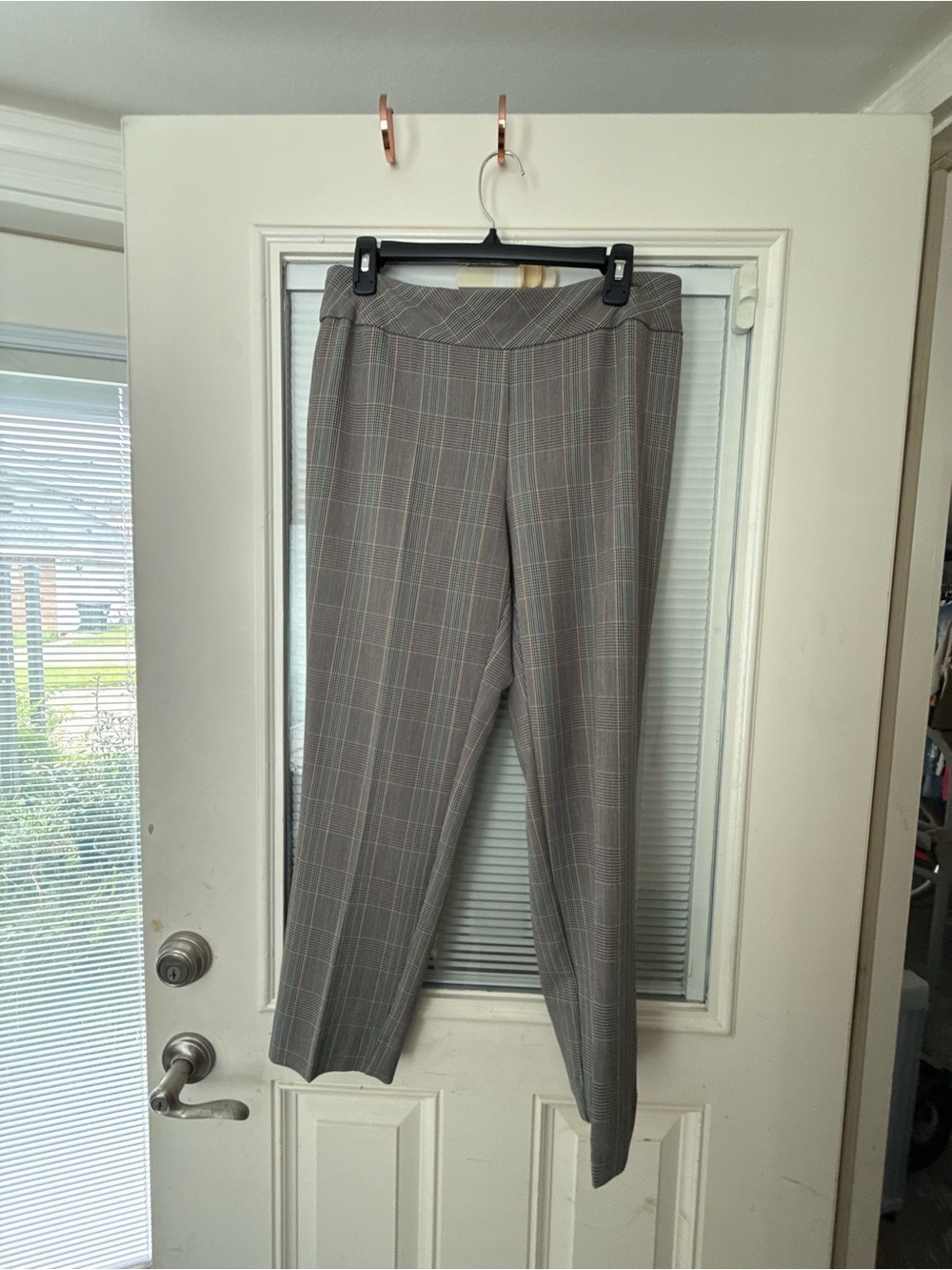 Roz & Ali Gray Plaid Women's Dress Pants